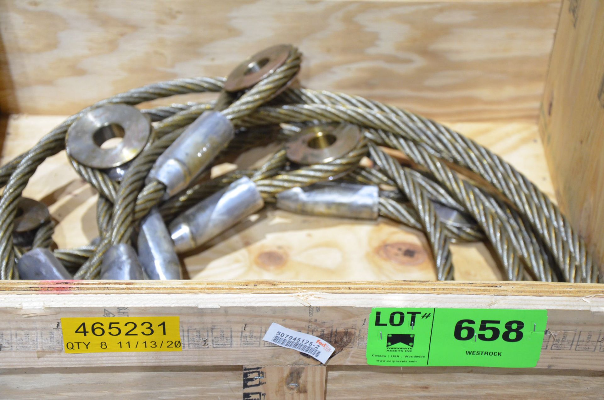 LOT/ BRAIDED WIRE ROPE SLINGS