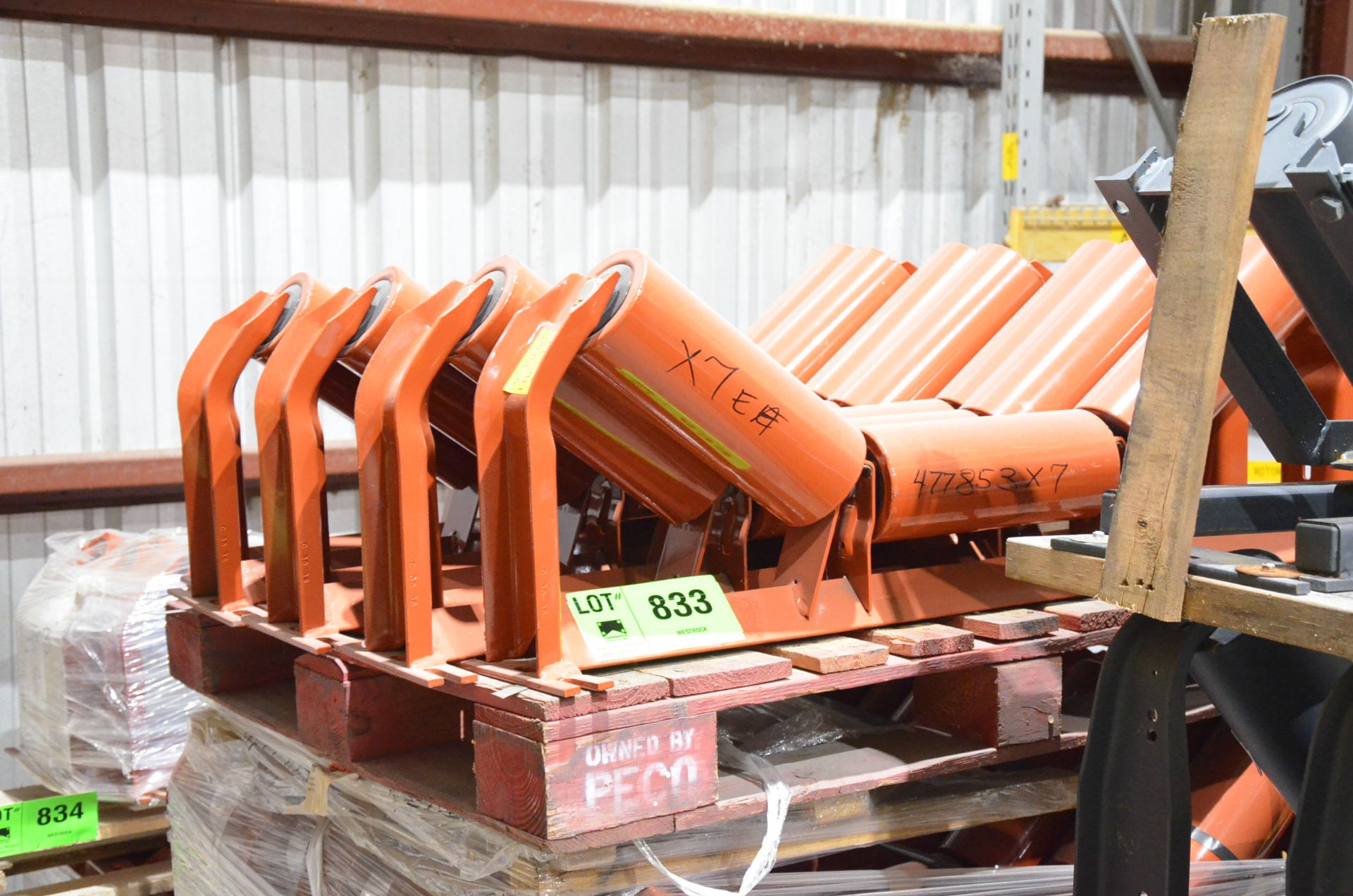 LOT/  SUPERIOR MFG 36" x 35 DEGREE TROUGHING BELT CONVEYOR ROLLERS - Image 2 of 3