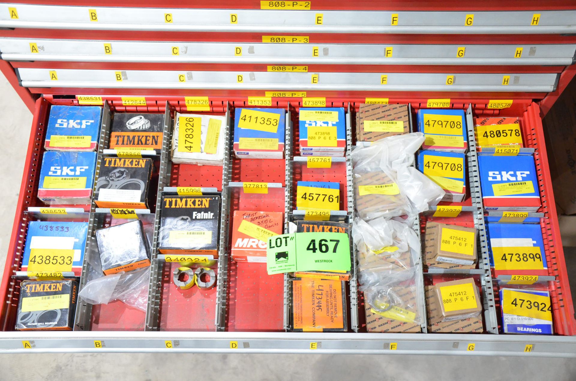 LOT/ CONTENTS OF 11 DRAWER CABINET - BEARINGS - Image 7 of 12