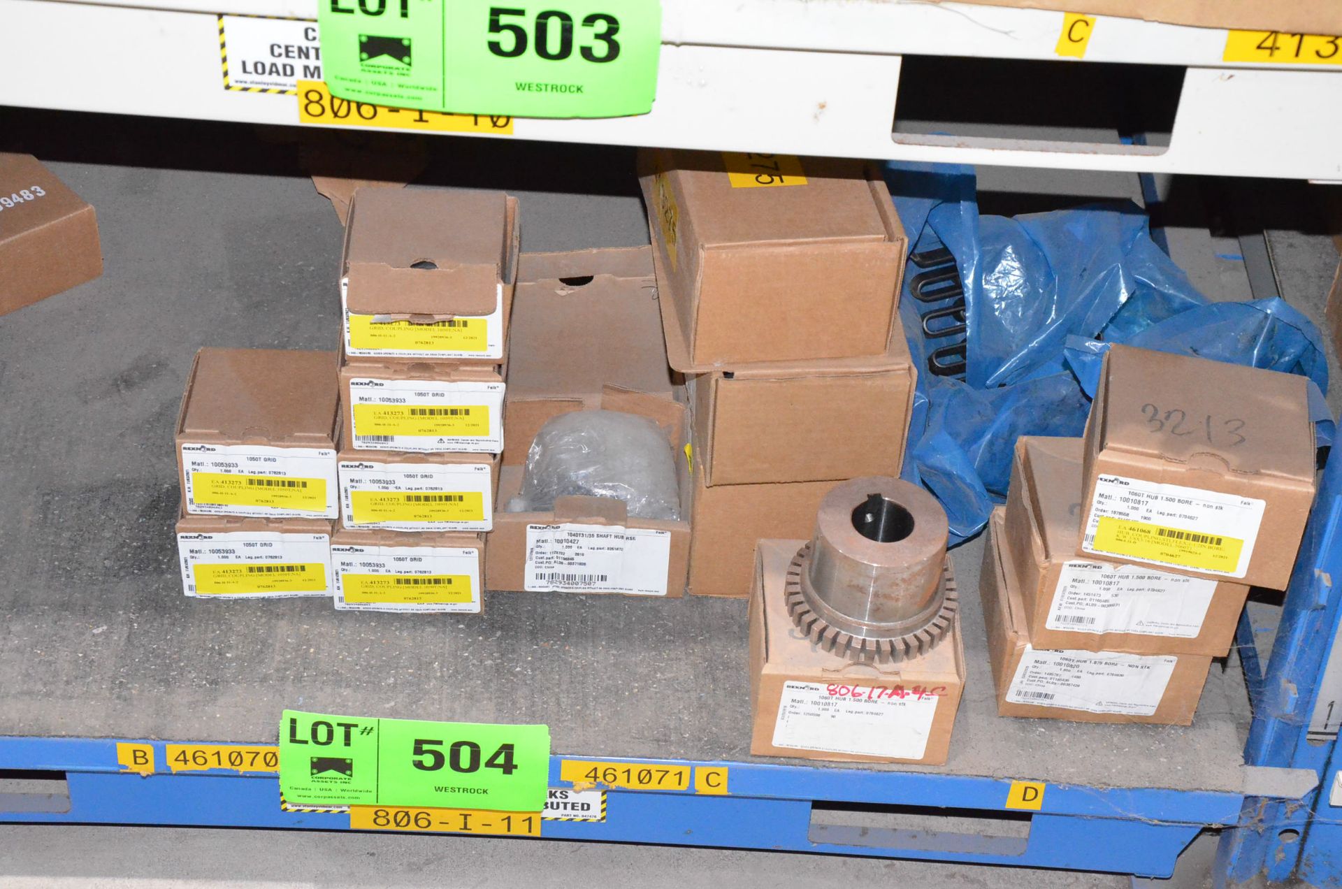 LOT/ CONTENTS OF SHELF - HUB COUPLINGS