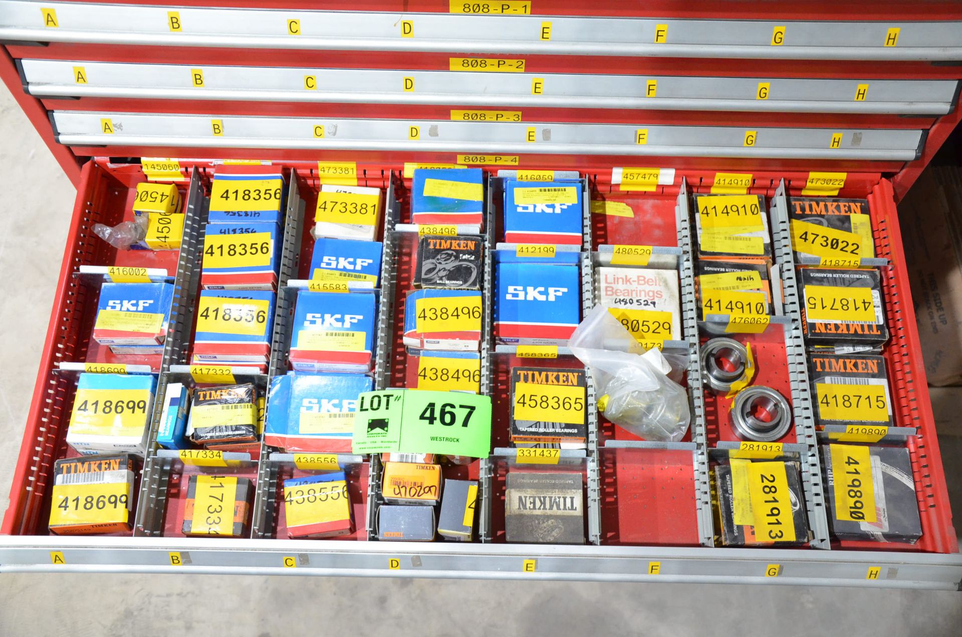 LOT/ CONTENTS OF 11 DRAWER CABINET - BEARINGS - Image 6 of 12