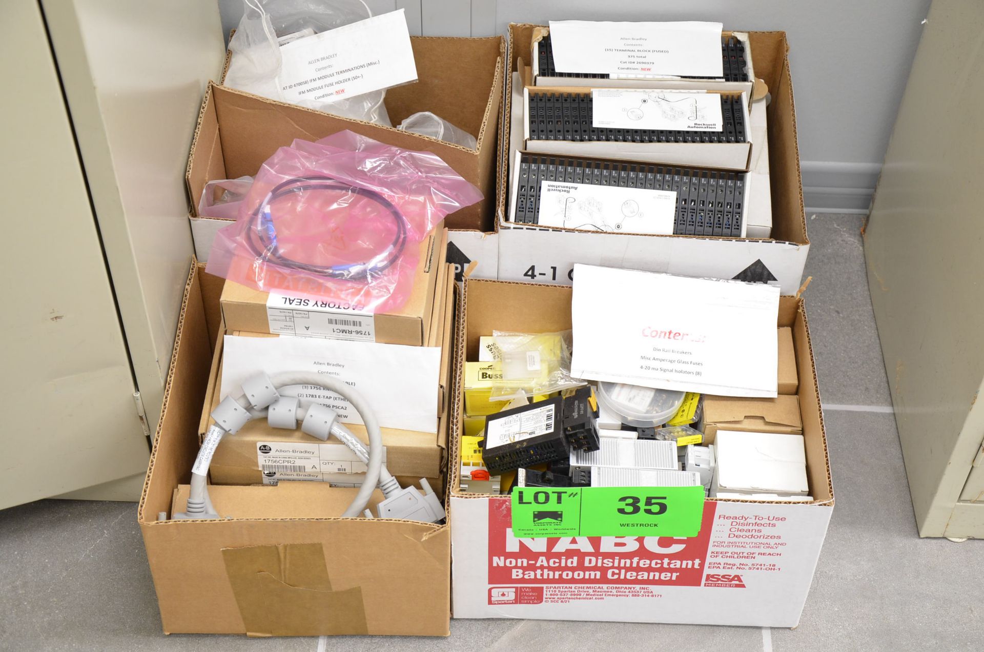 LOT/ ROCKWELL TERMINALS, ALLEN BRADLEY CABLES, ALLEN BRADLEY MODULE COMPONENTS, FUSES