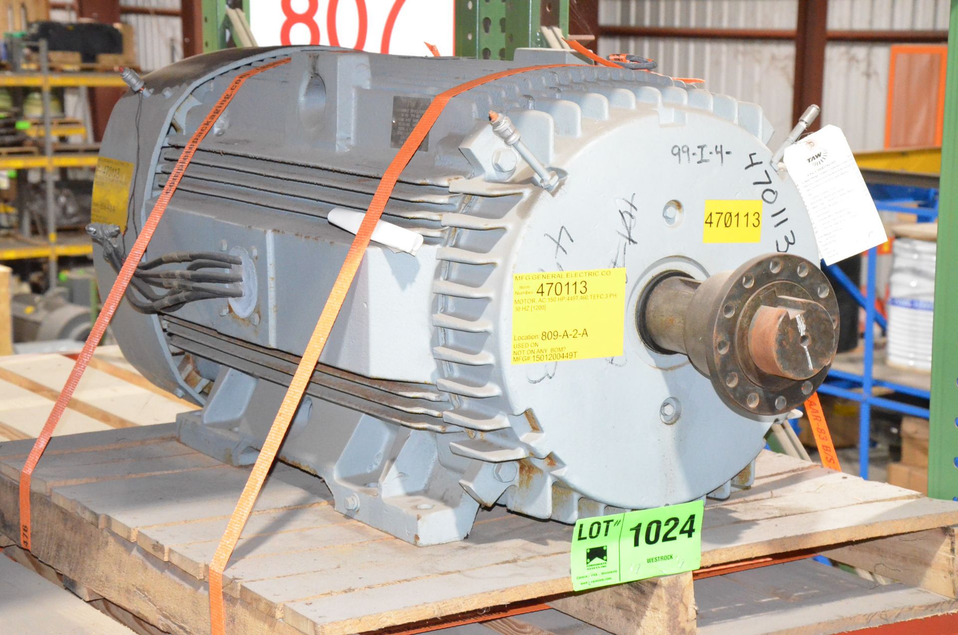 GE 150HP/1200RPM/460V/3PH/60HZ ELECTRIC MOTOR