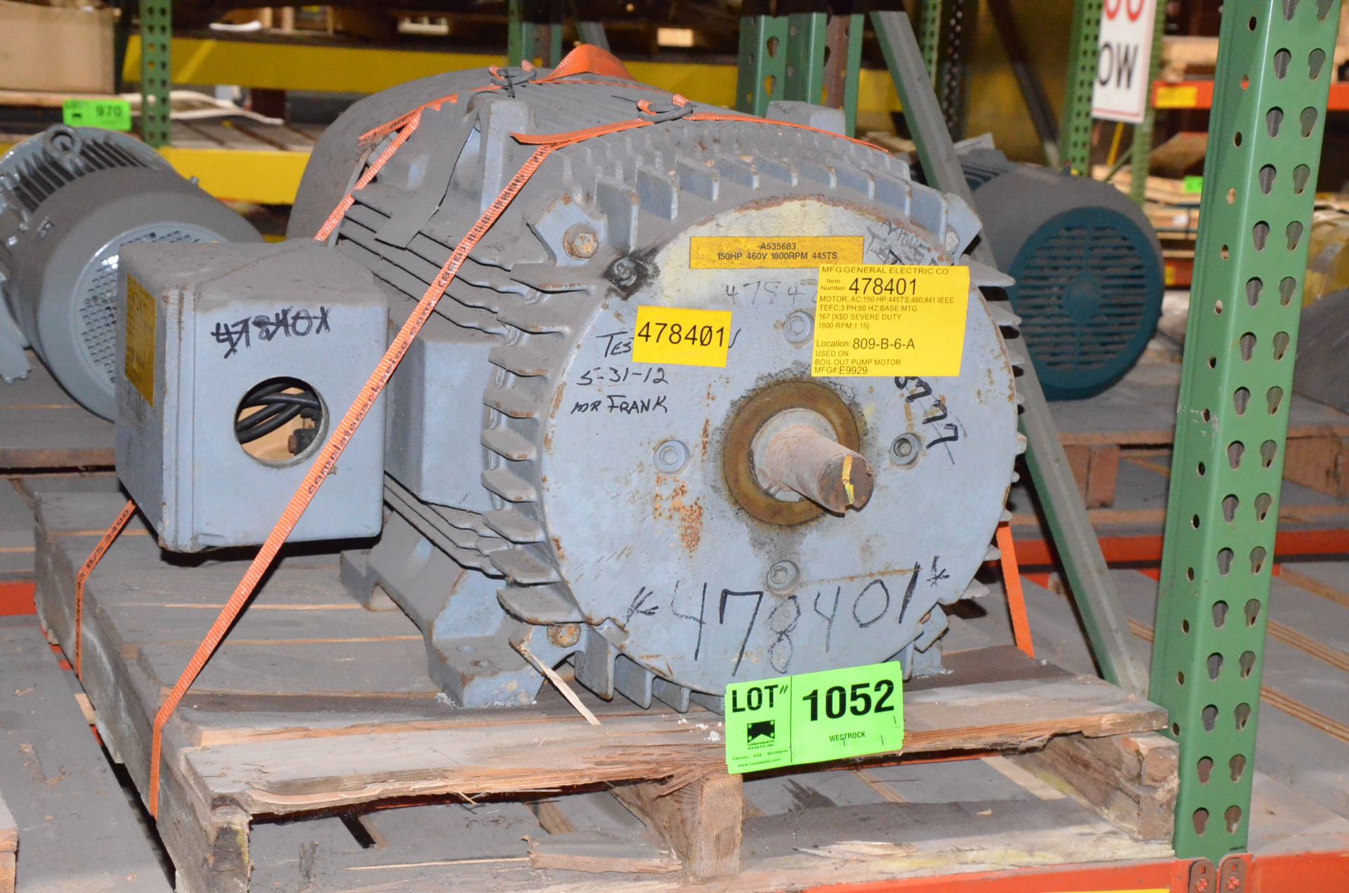 GE 150HP/1800RPM/460V/3PH/60HZ ELECTRIC MOTOR