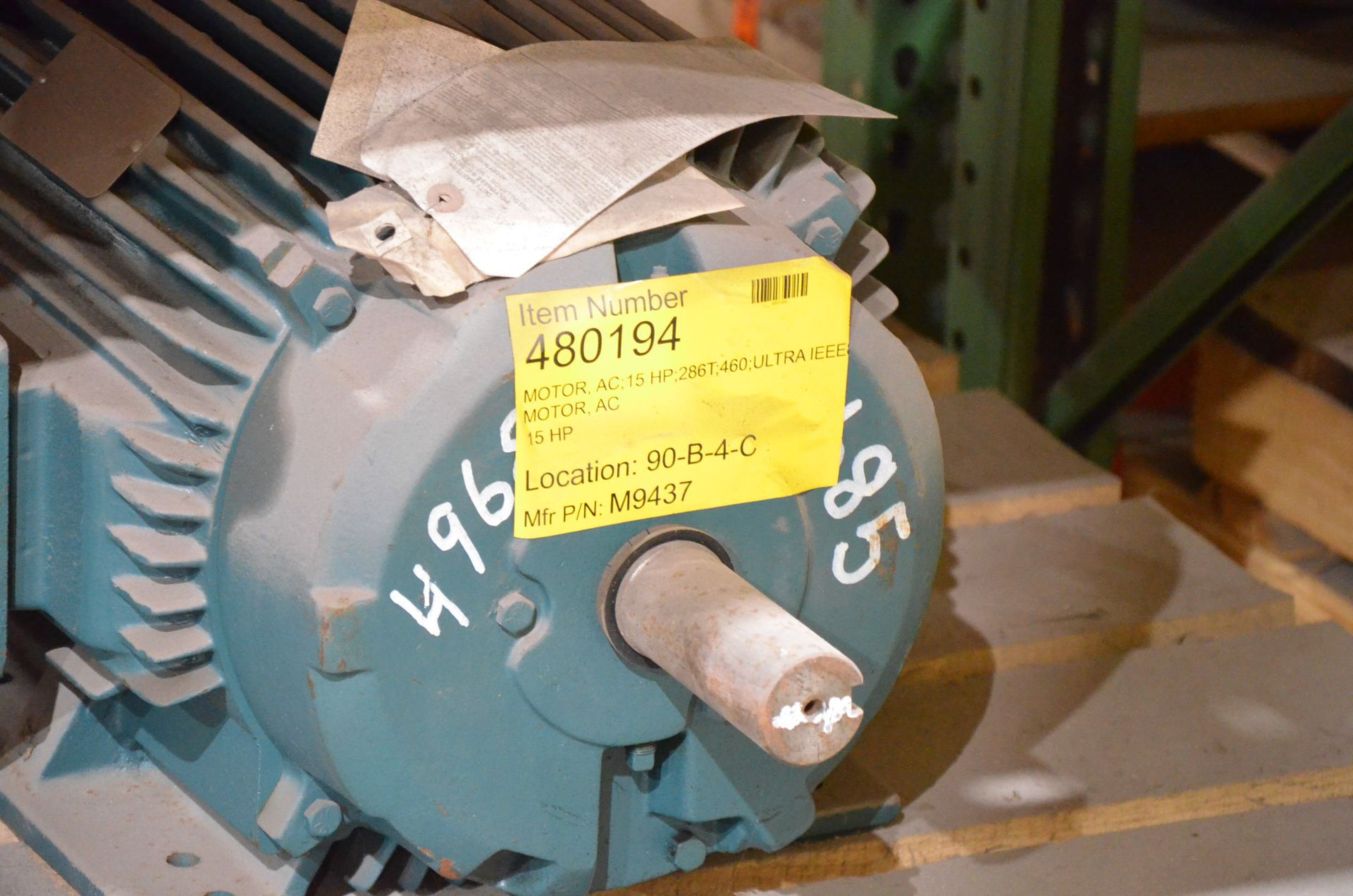 GE 15HP/900RPM/460V/3PH/60HZ ELECTRIC MOTOR - Image 2 of 2