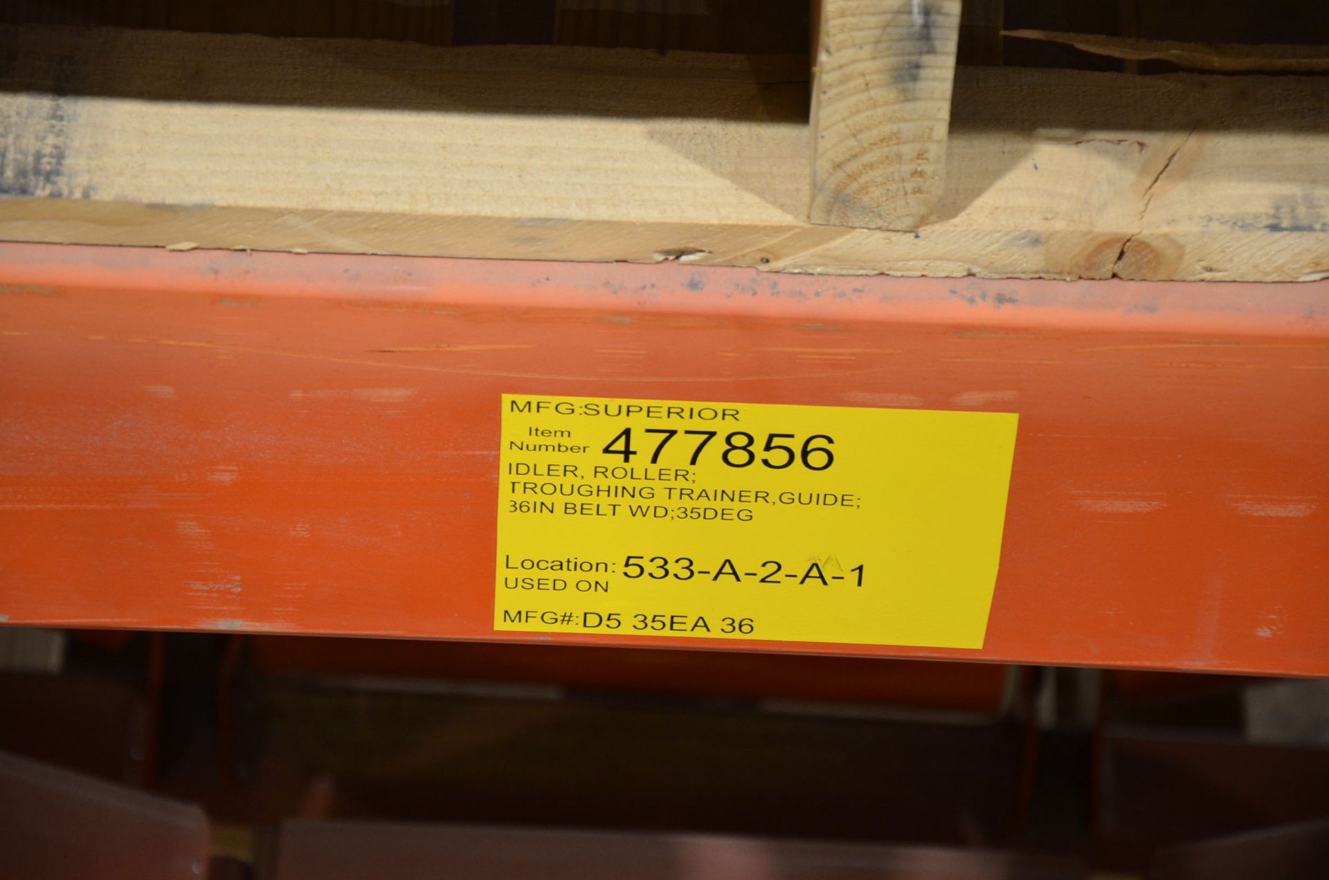 LOT/ SUPERIOR 36" W X 35 DEGREE TROUGHING CONVEYOR IDLER ROLLERS - Image 2 of 2