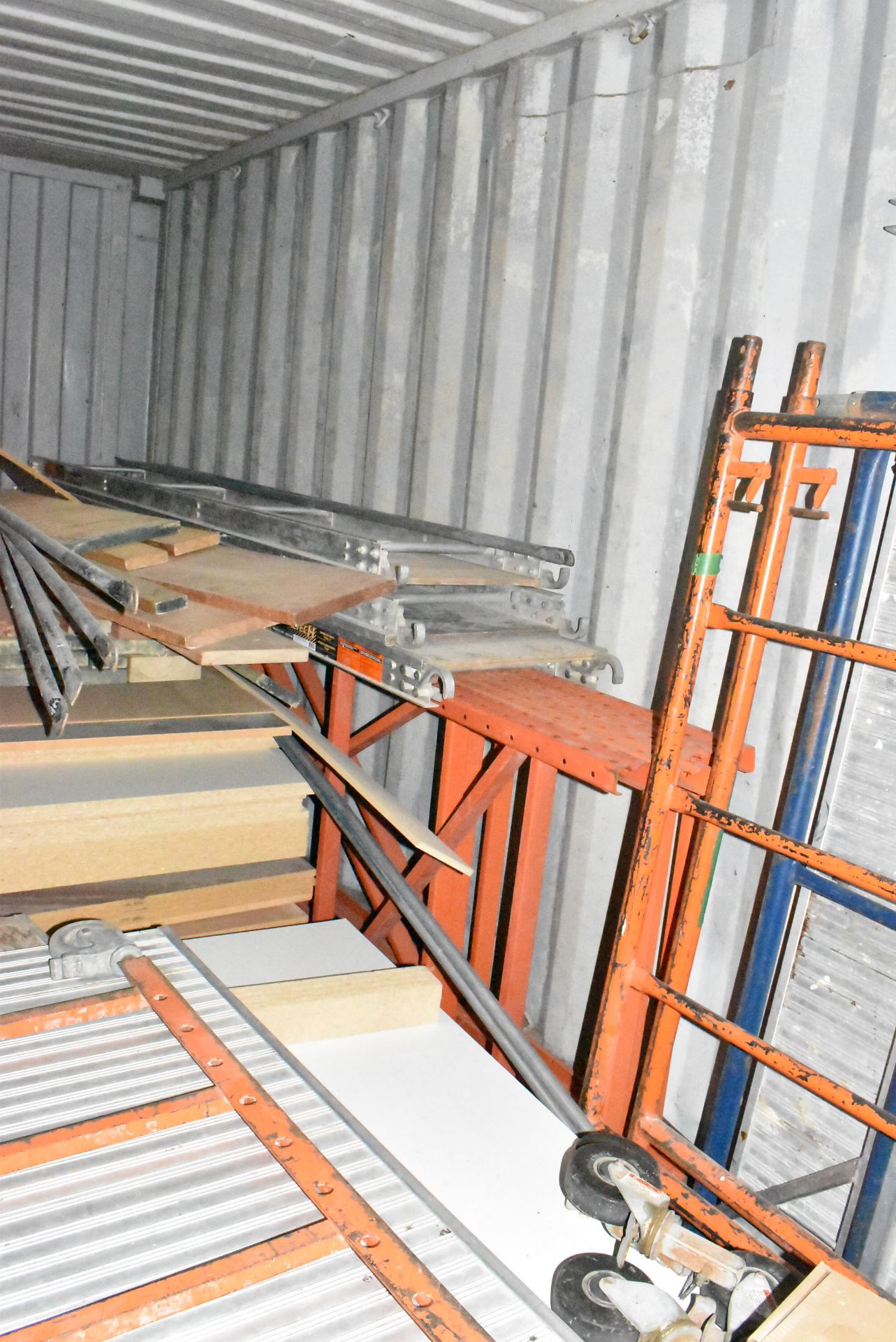 LOT/ CONTENTS OF STORAGE CONTAINER CONSISTING OF MDF AND PARTICLEBOARD SHEETS, RACKING AND - Image 10 of 10