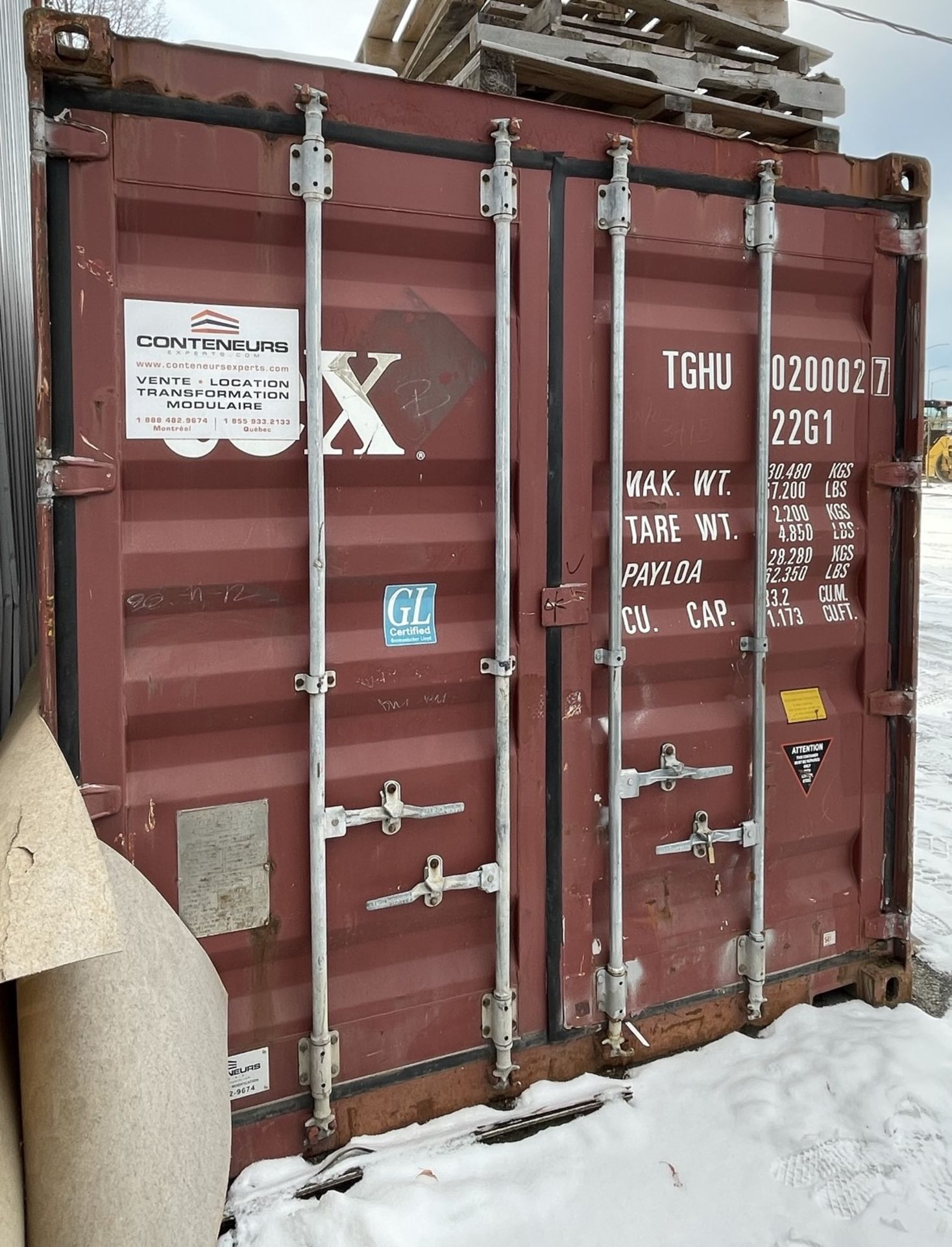 20' STORAGE CONTAINER WITH APPROX. 18' ROLL UP DOOR, S/N N/A (NO CONTENTS - DELAYED DELIVERY) [ - Image 3 of 4