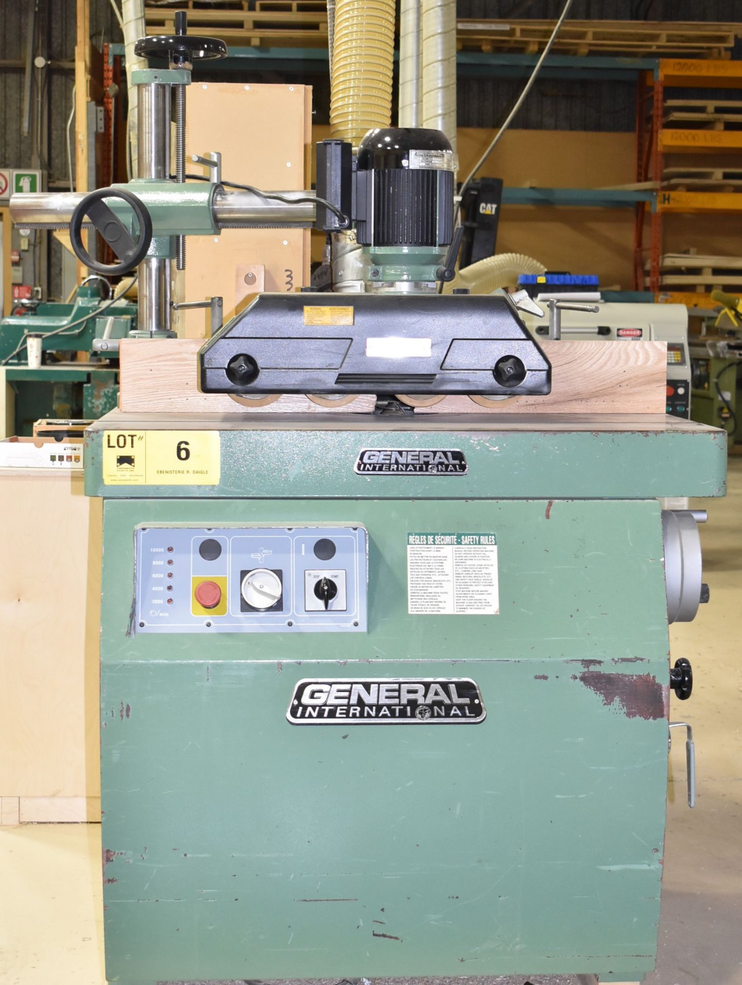 GENERAL 40-540M3 SLIDING TABLE SHAPER WITH TILTING SPINDLE, 7.5 HP MOTOR, GENERAL 20-480M3 1 HP