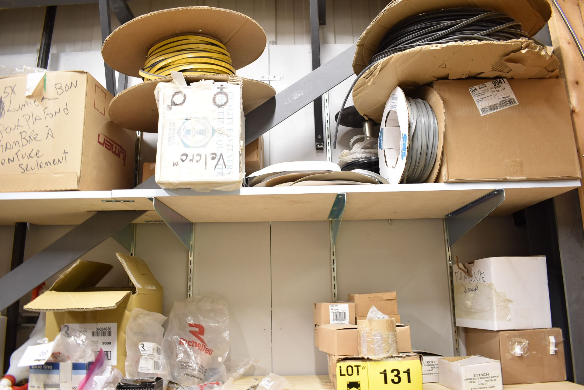 LOT/ CONTENTS OF STORAGE ROOM CONSISTING OF BLUM CABINET HARDWARE, SEALS AND SUPPLIES [RIGGING FEE - Image 3 of 18