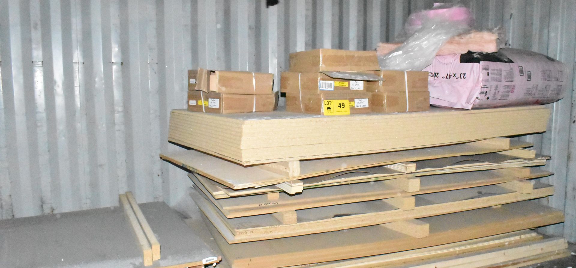LOT/ CONTENTS OF 20' STORAGE CONTAINER CONSISTING OF MDF & PARTICLEBOARD SHEET MATERIAL, VENEER - Image 3 of 4