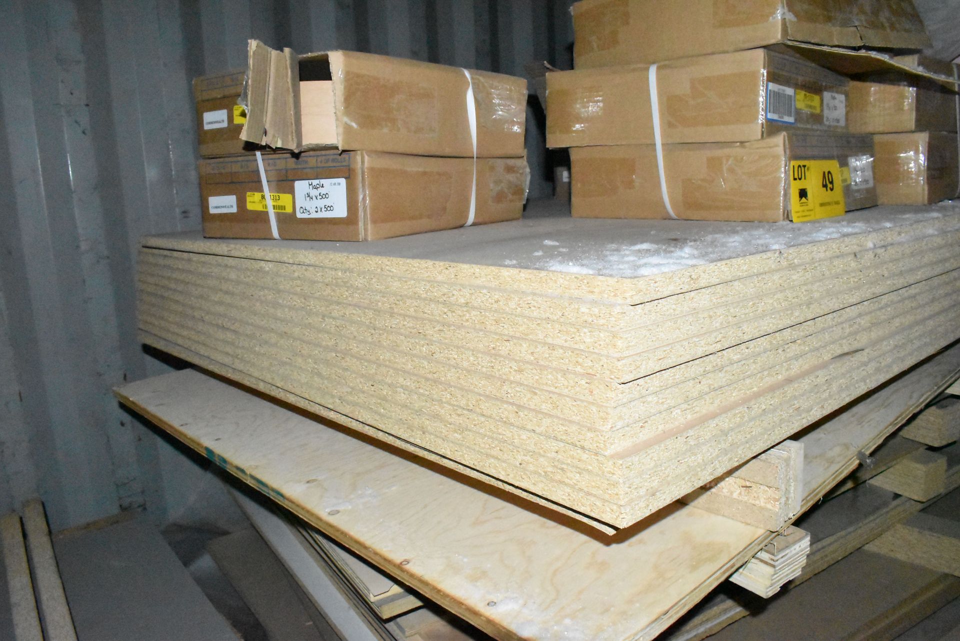 LOT/ CONTENTS OF 20' STORAGE CONTAINER CONSISTING OF MDF & PARTICLEBOARD SHEET MATERIAL, VENEER - Image 4 of 4