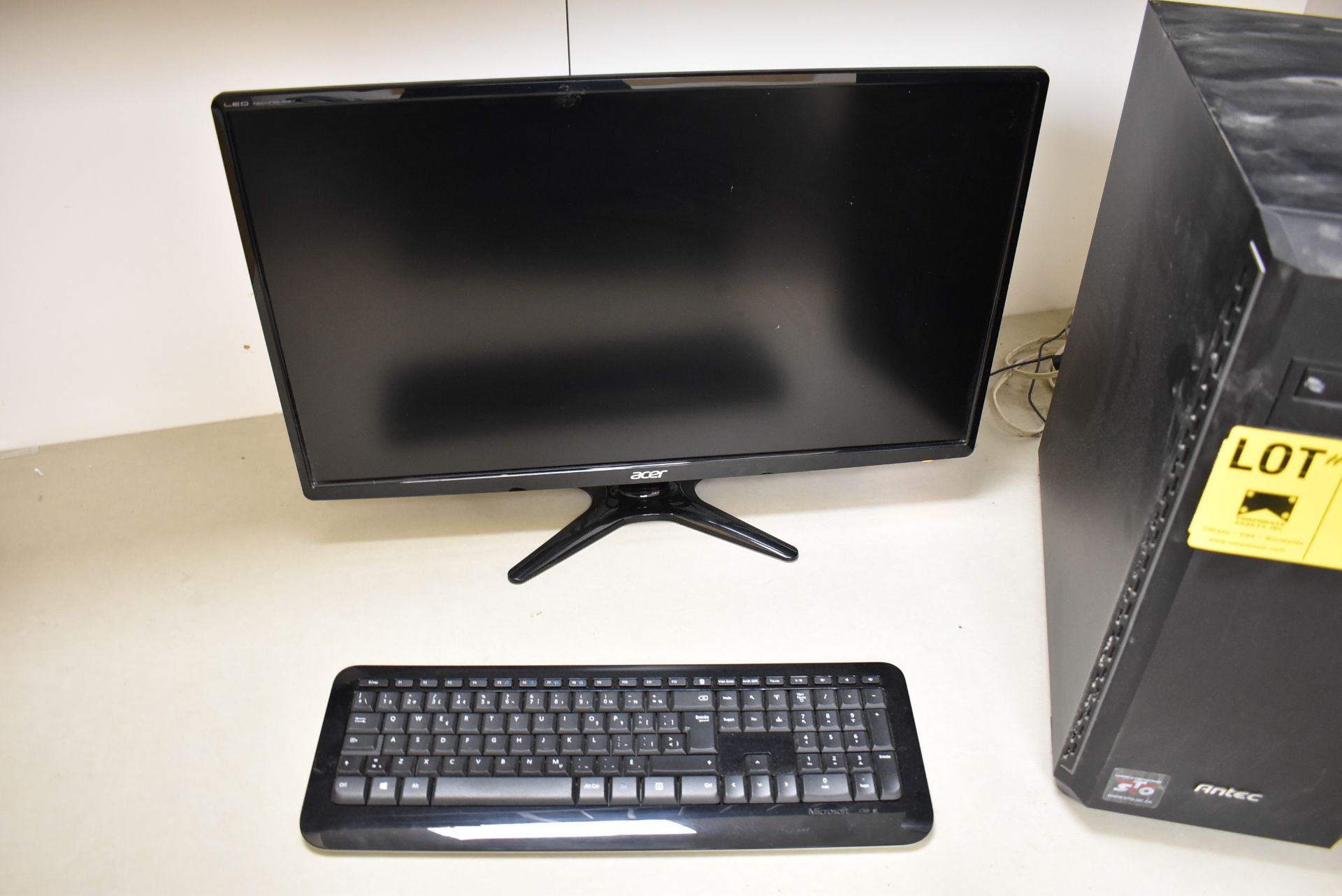 LOT/ ANTEC AND ASUS DESKTOP COMPUTERS WITH ACER MONITOR, KEYBOARD AND OFFICE CHAIR [RIGGING FEE - Image 3 of 4