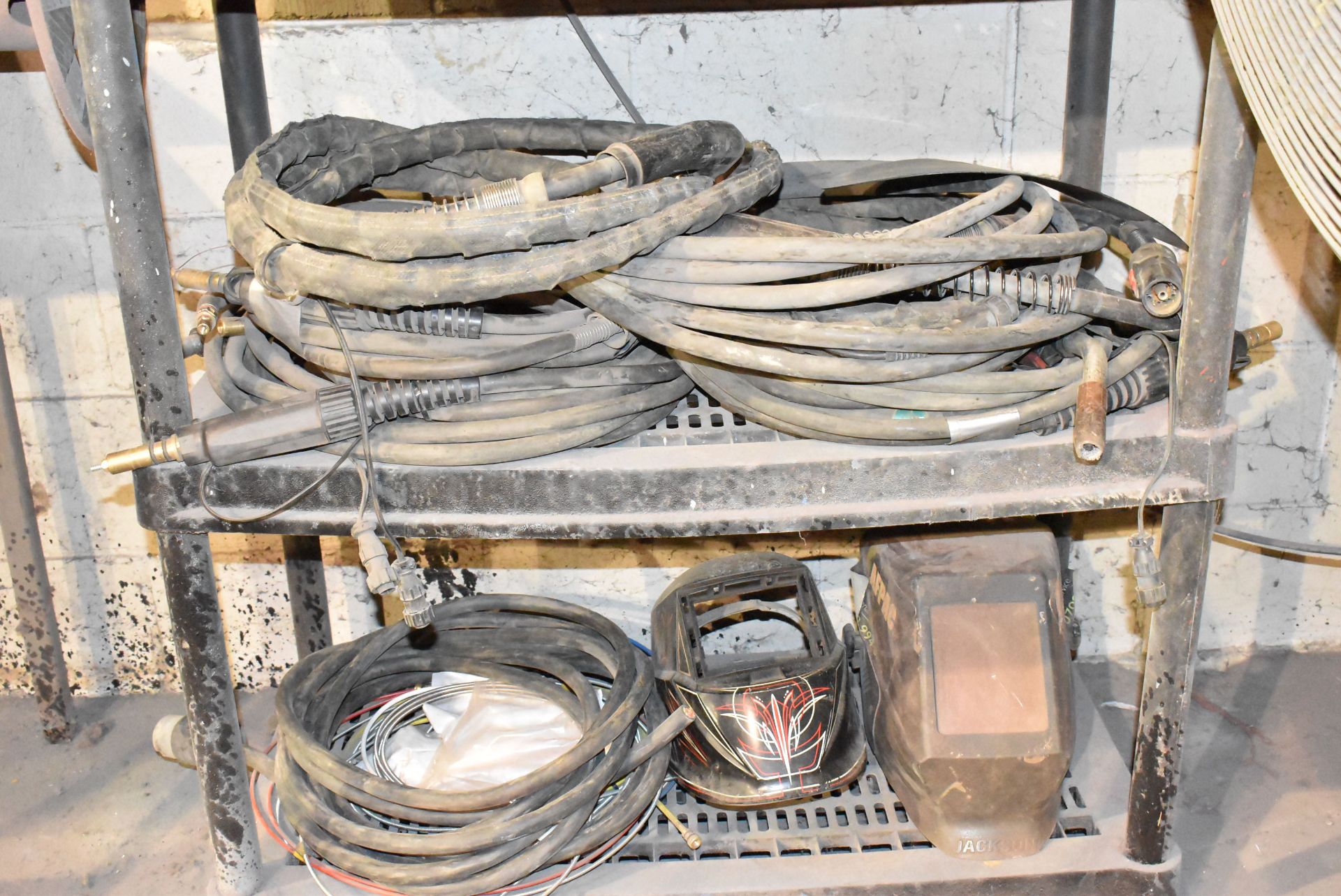 LOT/ RACK WITH CONTENTS CONSISTING OF WELDING MASKS, ELECTRODES AND GUNS - Image 4 of 4