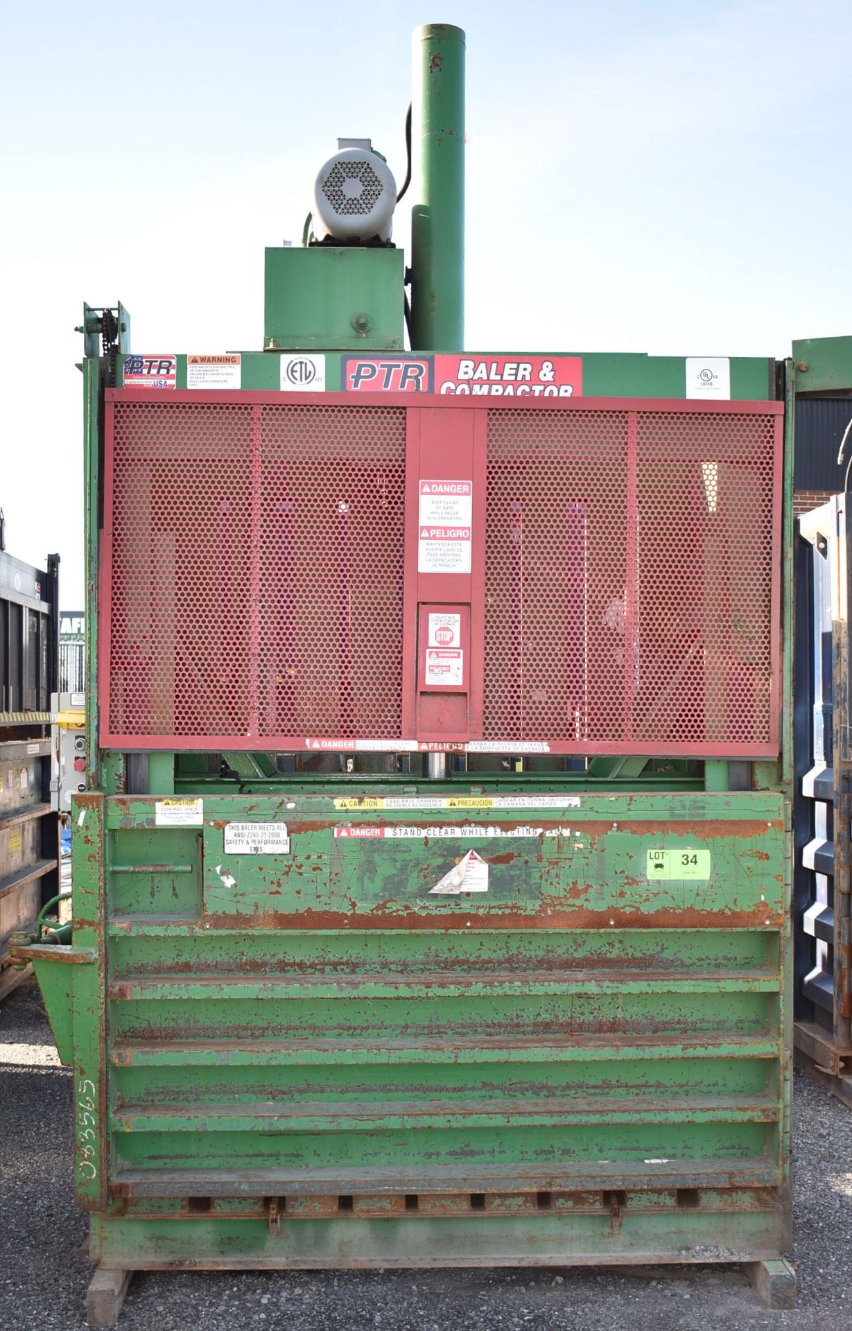 PTR (2008) 7230 VERTICAL HYDRAULIC CARDBOARD BALER, 460V/3PH/60HZ, S/N 08-3565 (CI) [RIGGING FEE FOR