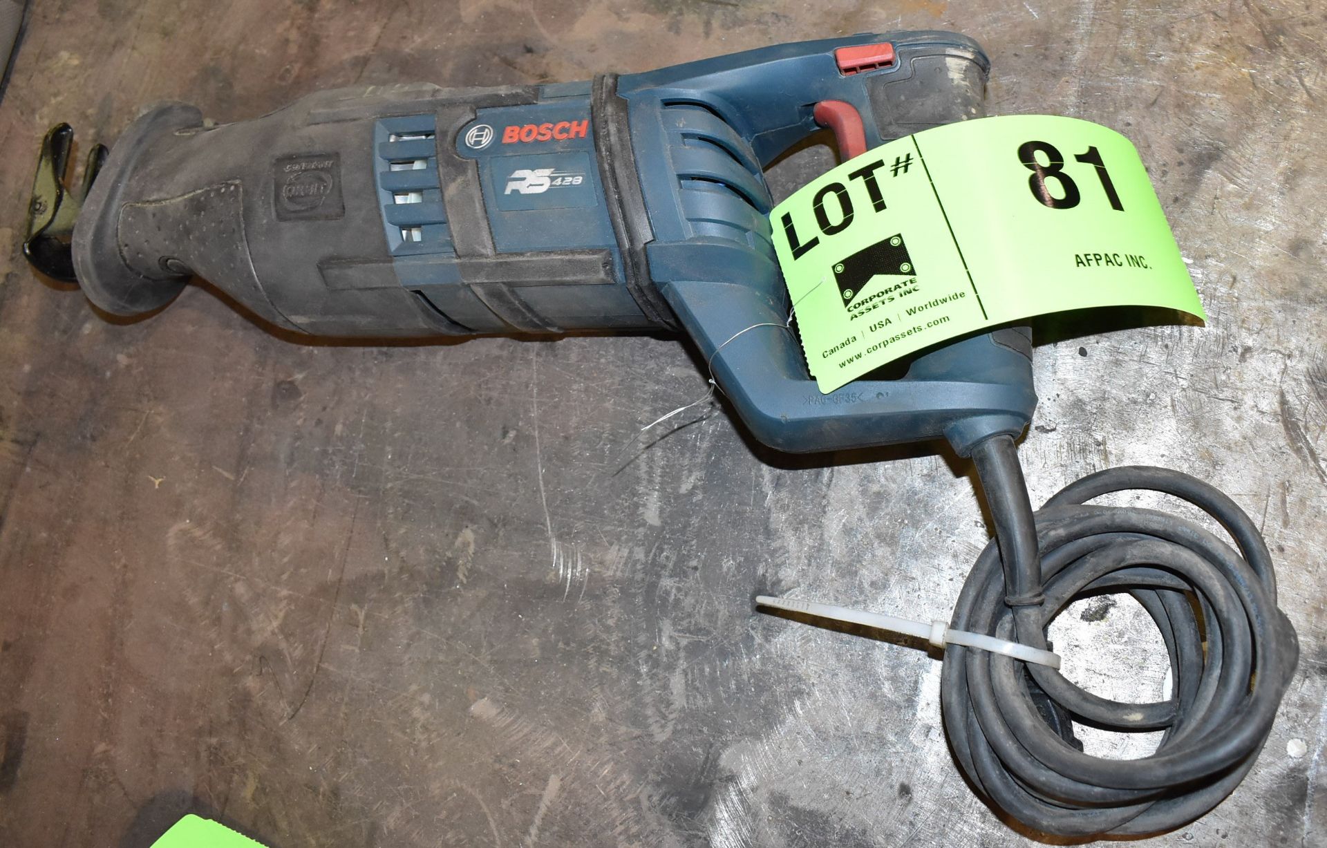 BOSCH RS428 ELECTRIC SAWZALL, S/N N/A