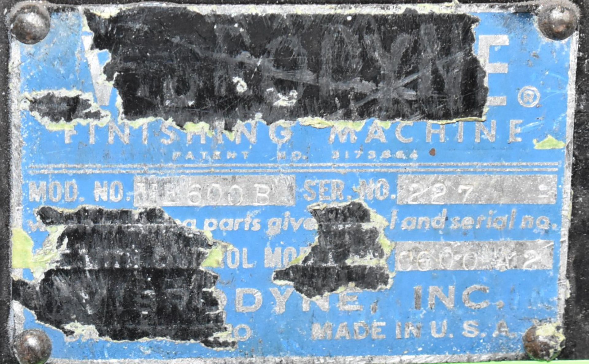 VIBRODYNE VE600B VIBRATORY FINISHING MACHINE, S/N 227 (CI) - Image 4 of 4