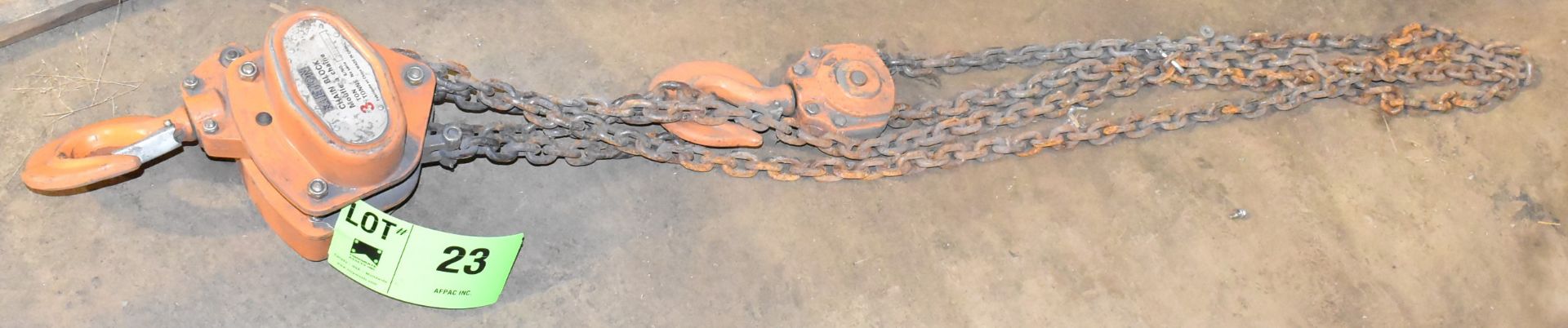 KLETON 3 TON MANUAL CHAIN HOIST, S/N 76010039