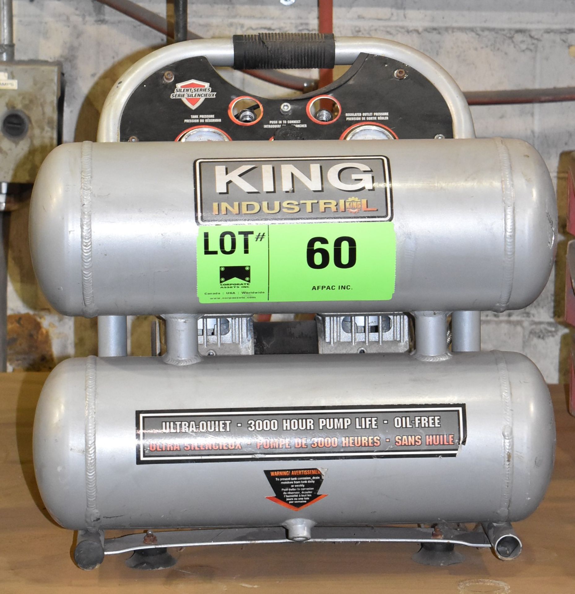 KING INDUSTIAL SILENT SERIES AIR COMPRESSOR, S/N N/A