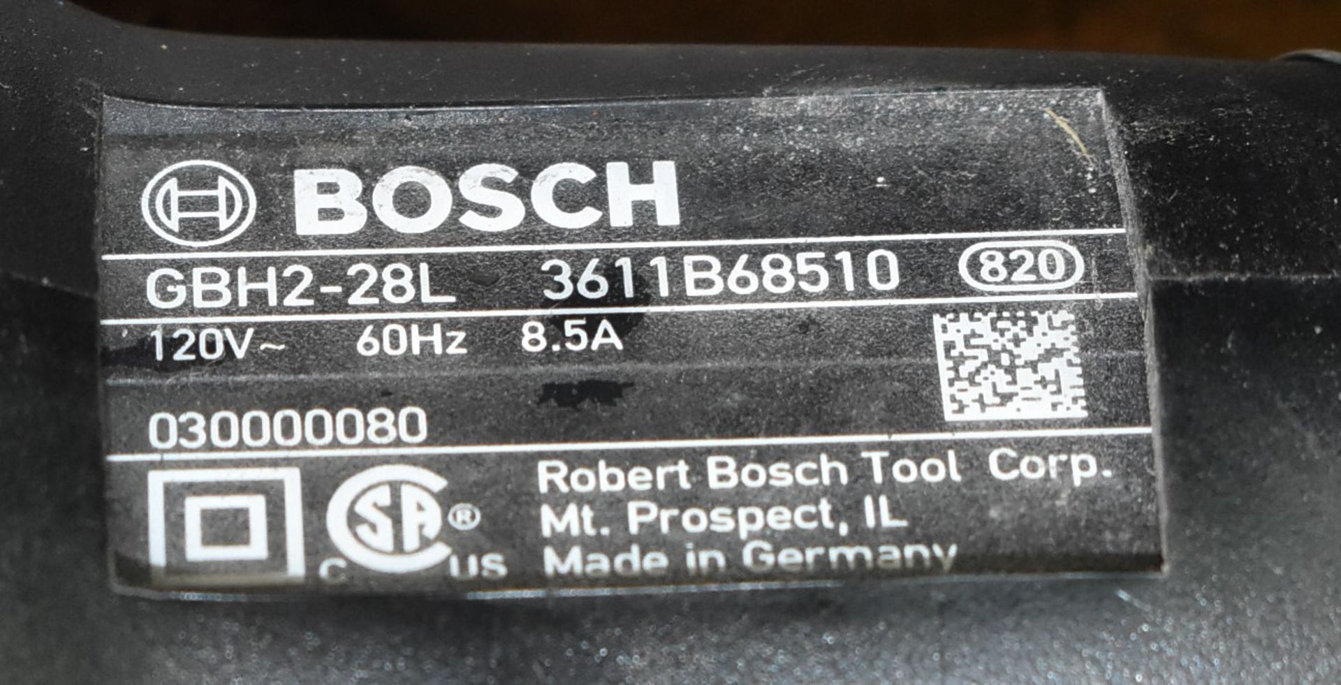 BOSCH GBH2-28L BULLDOG ELECTRIC SAWZALL, S/N N/A - Image 3 of 3