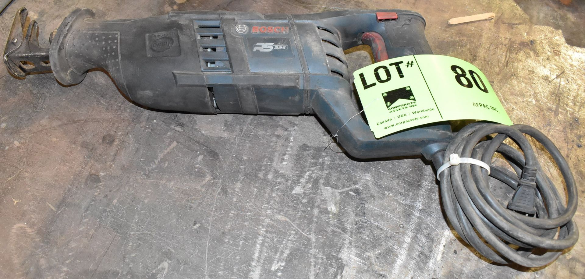 BOSCH RS325 ELECTRIC SAWZALL, S/N N/A