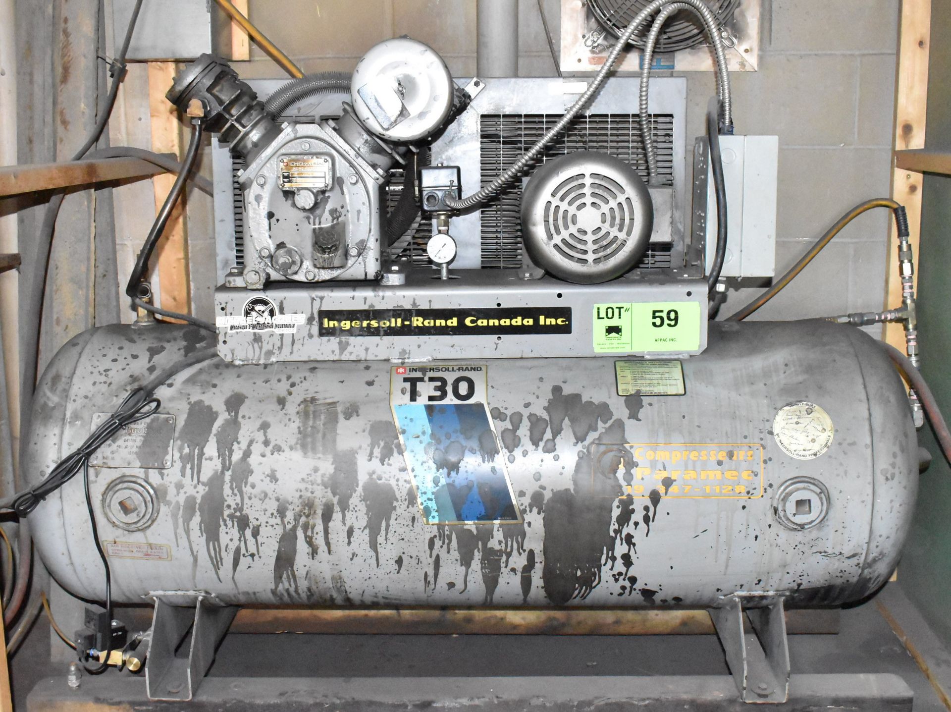 INGERSOLL-RAND T30 5 HP AIR COMPRESSOR WITH 200 PSI MAWP, S/N 30T634175 (CI) [RIGGING FEE FOR LOT #
