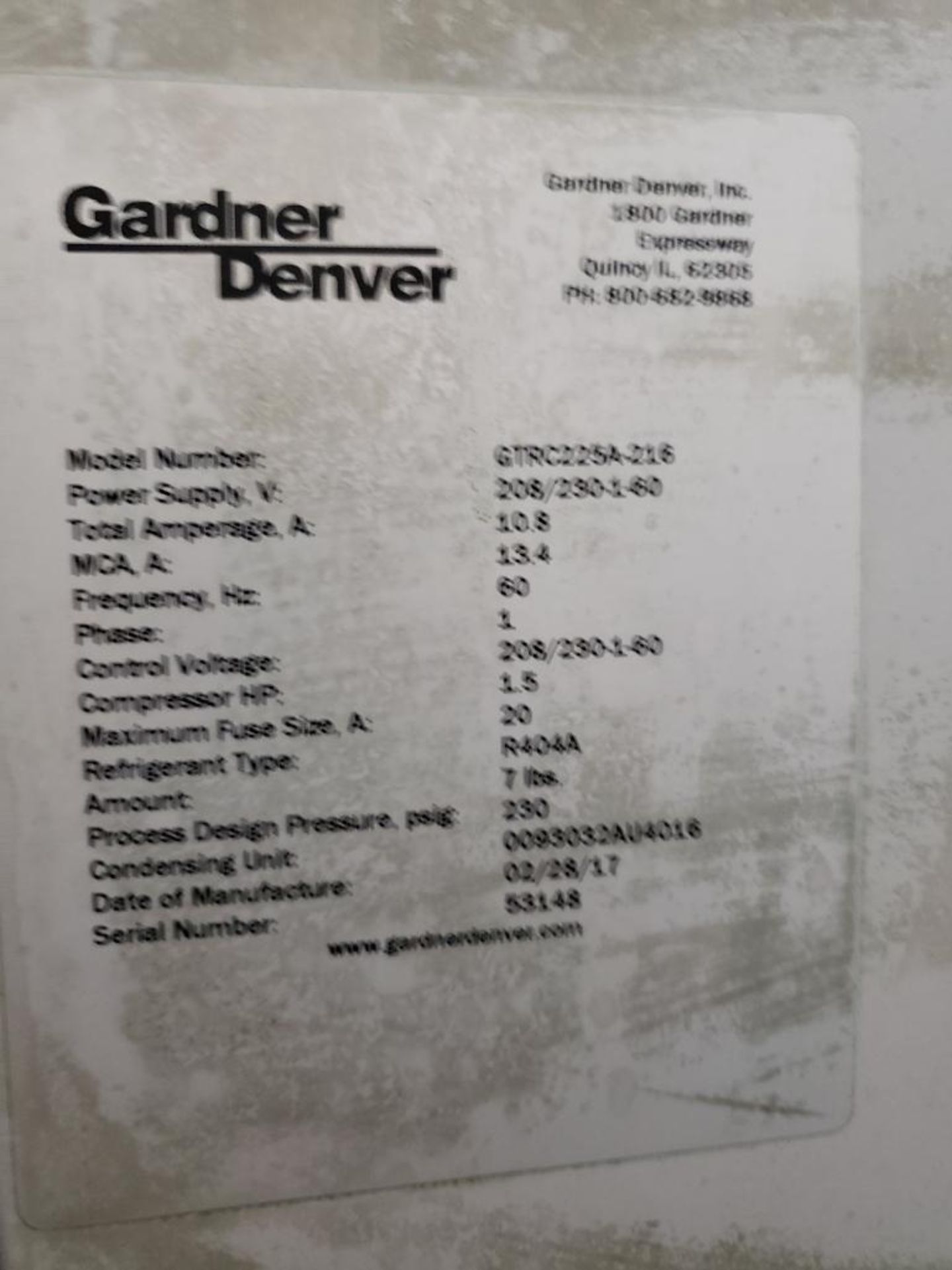 Gardner Denver Refrigerated Air Dryer - Image 2 of 2