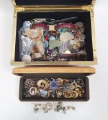 Quantity of costume jewellery to include lady's wristwatches, beads, brooches, etc and a small