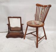 Mahogany dressing table mirror and a small stickback bedroom chair (2)