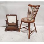 Mahogany dressing table mirror and a small stickback bedroom chair (2)