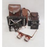 Dr Wohler, Saar Sportscope binocular jeweller's glasses in leather carrying case and two folding