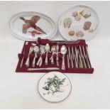 A set of Community Plate (Oneida) Hampton Court pattern flatware and assorted porcelain platters,