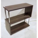 Modern shelving three shelf unit in veneered wood effect finish, 75cm x 75cm