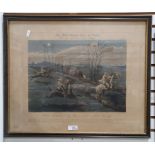 After Henry Alken  Coloured engravings  The First Steeplechase on Record, plates 1, 2, 3 and 4,