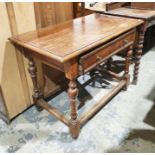 Early Georgian-style mahogany side table, the rectangular top with applied moulded edge above single