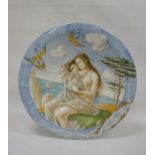 Italian maiolica charger painted by Luigi Steffano Cannelli, 2003, the reverse inscribed with a