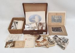 Quantity of old photographs and ephemera to include 1930's dinner menus, 1950's Globe Theatre,