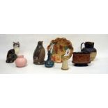 Collection of pottery including a Royal Doulton stoneware harvest jug, 20.5cm high, a Babbacombe