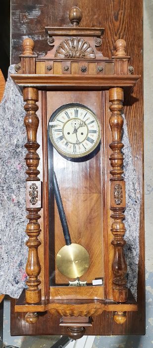 LOT WITHDRAWN 20th century Vienna type mahogany cased wall clock