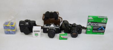 Pentax ME Super camera body, with Asahi Opt. Co., Japan SMC Pentax-M 1:3.5 28mm lens, a Pentax ME