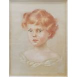 Lady George Scott, working studio name Molly Bishop (1911-1998) Pastel  Portrait study of young