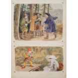 Ernest Howard Shepard (1879 -1976) Watercolour Two illustrations on single page, 'I ran as fast as I