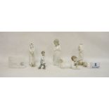 Collection of Lladro and Nao figures and plaques, printed and impress marks, comprising a Mao figure