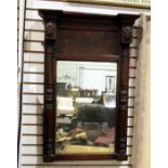 19th century mirror with mahogany frame and rectangular plate