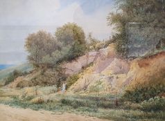 Alfred Tidey (1808-1892) Watercolour "The Old Ham Stone Quarry", signed with monogram and titled