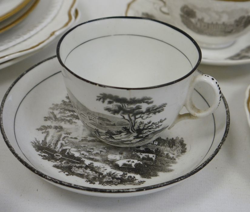 Various teawares to include early nineteenth century Spode transfer-printed porcelain examples, - Image 3 of 7