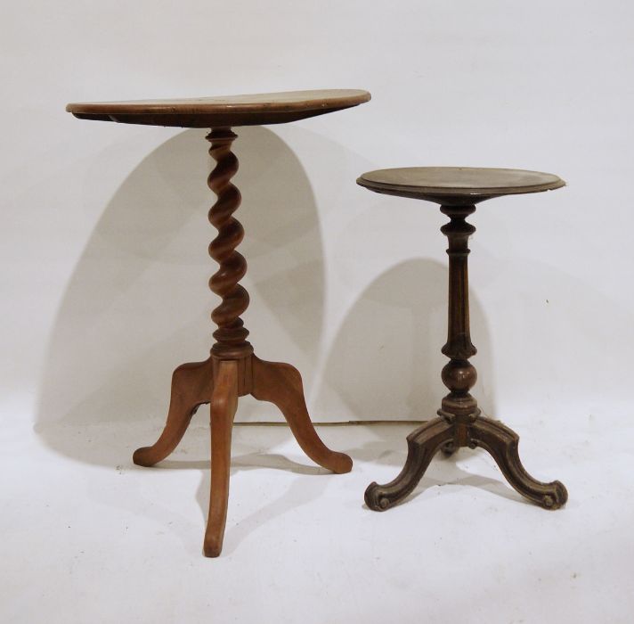 Bentwood hat and coat stand and two occasional tables, one on barleytwist supports, the other on - Image 2 of 2