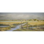 Kenneth Swain (20th century school) Oil on board Estuary scene, Bosham, signed lower left 'June