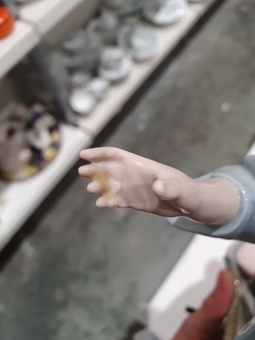 Lladro group of a Chinese girl in carriage, printed marks, the girl seated in a basket moulded - Image 7 of 14