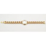 Lady’s Mikimoto cultured pearl set rolled gold wristwatch, black onyx button, twin strapCondition